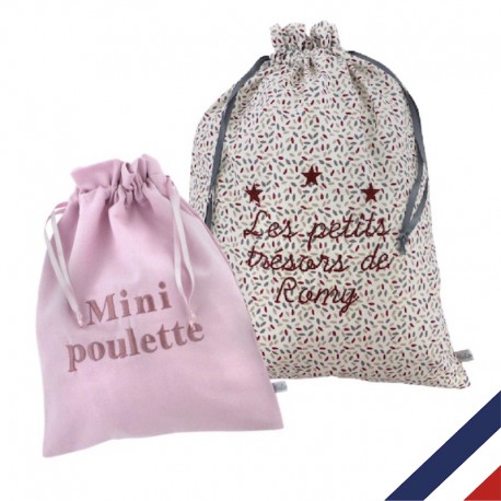 Sac à linge sale personnalisé, grand sac à linge en coton, grand pochon en  toile avec cordons pour les enfants -  France