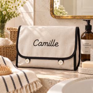 TROUSSE DE TOILETTE TISSU PERSONNALISABLE