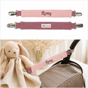 Attache-doudou personnalisée avec prénom brodé